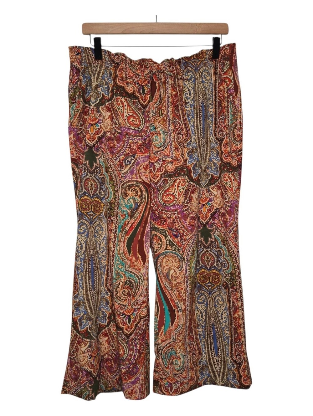 Lauren Ralph Lauren Womens Fall Multicolor Paisley Print Wide Leg Crop Pants 8